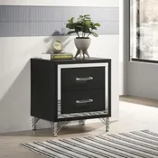 2-drawer Nightstand Bedside Table Black