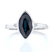 3 Stone Bezel Set Marquise Triangle Ring