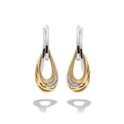 14k Bicolor Dangle Earrings