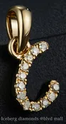 0.067 Ct. Diamond 10 Kt Gold (Yellow). Initial Letter/Alphabet "C" Pendant. (Women).