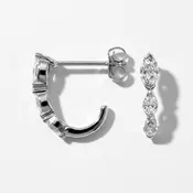 0.66ctw Marquise J Hoop Earrings
