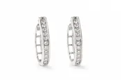 1.25ct Lab Diamond and Sterling Silver Channel Set Hoops