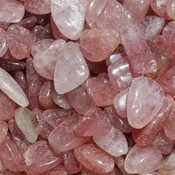 10pcs Strawberry Quartz Tumbled Stones, Tanzurine Quartz, Small Crystal Set