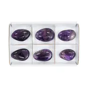 Starborn Amethyst Freeform Palm Stone Flat 300 grams - 6 Pieces