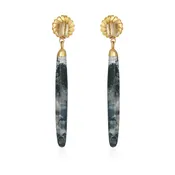 Agate Stick Aqua Studs Earrings