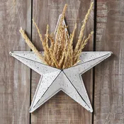 12" Speckled White Barn Star with Pocket