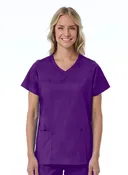 1726 Curved Mock Wrap Top