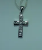 18K White Gold Diamond Cross — Sayegh Jewelers