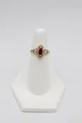 18Karat Yellow Gold Ruby and Natural Diamond Ring