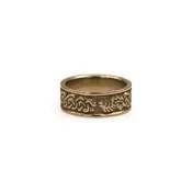 14K White Gold Celtic Cypress and Oak Wedding Band