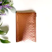 #000 Rose Gold Metallic #SmileMail® Poly Bubble Mailers 4.25x8