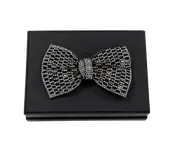 Black Pavé Crystal Bow Tie