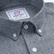 Alynn Mason Navy Untuckable Casual Fit Dress Shirt Navy