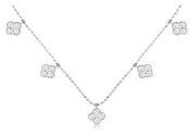 Diamond Clover Station Necklace