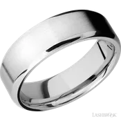 7 mm wide Beveled 14K White Gold band.
