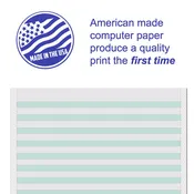14-7/8" x 11" Blank Continuous Computer Paper - 20 lb. 1/2" Green Bar (Alliance 7113))