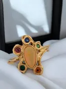 Andrea | 18k Yellow Gold | Opal and Sapphire | Ring