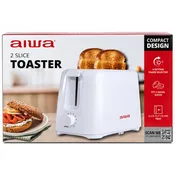 Aiwa WTO11022WHT Toaster (2 Slice) w/ 6 Setting Shade Selector, Slide-Out Crumb Tray - White