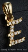 0.065 Ct. Diamond 10 Kt Gold (Yellow). Initial Letter/Alphabet "E" Pendant. (Women).