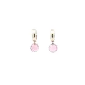14K White Gold Amethyst Briolette Huggie Drop Earrings