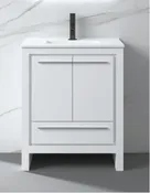 24" Freestanding Vanity Glossy White