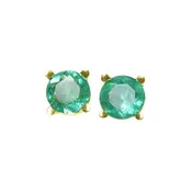 0.72 ct. Natural Colombian Emerald Stud Earrings 14K Gold