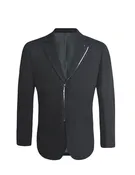 Black Textured Zip-Front Sports Jacket