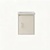 16" Floating Bathroom Vanity Combo, Wall Mounted Cabinet With Sink & Soft Close Doors For Small Bathrooms - Khaki
