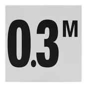 0.3 M Ceramic Skid Resistant Tile Depth Marker 6 Inch x 6 Inch with 4 Inch Lettering