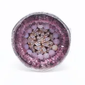 Baguette Diamond and Pink Sapphire Cup Ring