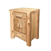 2 Drawer 2 Door Log Nightstand | 24" Wide