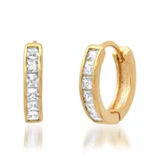 Channel Set Princess Cut CZ Huggies
