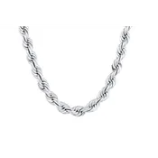 10K White Gold Rope Necklace, 5mm, 24in