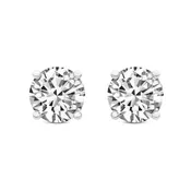 14kt White Gold Four Prong Round Lab Diamond Stud Earrings 2.01 CT