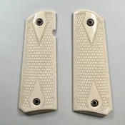 1911 Simulated Ivory Checkered Double Diamond with Border Pistol Grips
