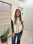 Ecru Button-Front Sweater Vest