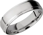 Cobalt chrome 6mm flat band with grooved edges