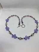 #14 Violet Chalcedony, Rose Quartz, Amethyst and Garnet Necklace