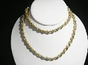 14k Yellow and White Gold Twisted Rope Chain