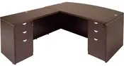 Espresso Bow Front – L Desk
