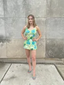 50s Blue Green 1pc Cotton Vintage Swimsuit, Cole of California