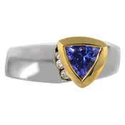 0.90ct Tanzanite & Diamond ‘Halo’ Design Ring