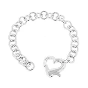 Adena Silvertone Heart Chain Bracelet | 7in