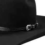 1/2In Basketweave With Silver Buckles Hat Band