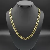 10K & 14K Yellow Gold Diamond-Cut Cuban Chain – 3.5–10.5 mm