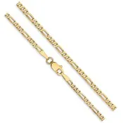 14k 2.25mm Flat Figaro Chain
