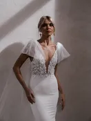 Cameron Crepe With Wings by MWL Bride Bridal Designer | Bella Bleu Bridal