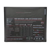 10.8" x 7.9" Ready. Chef. Go!® Heat Seal Cooking Bags - Microwave & Oven Safe, Black Printed, 250/Case