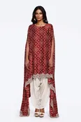 Bandhani Printed Satin Kaftan Set - Sale