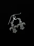 Black Swarovski Fleur de Lis Earrings